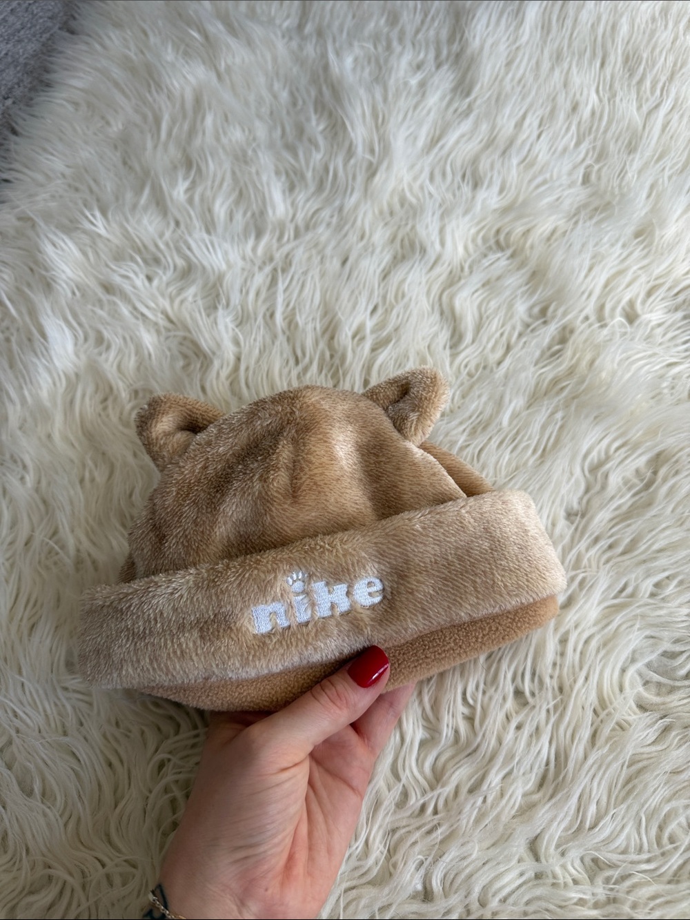 Nike Light Brown Baby Hat Bear Ears